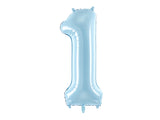 Foil Balloon Number ''1'' - Light Blue 86cm
