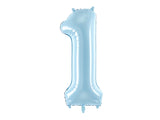 Light Blue Foil Number Balloon - 86cm