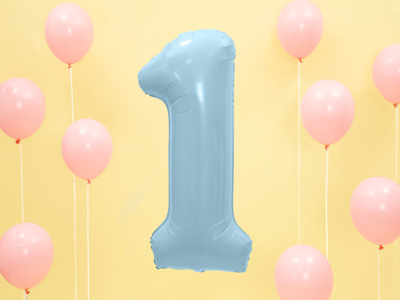 Foil Balloon Number ''1'' - Light Blue 86cm