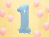 Foil Balloon Number ''1'' - Light Blue 86cm