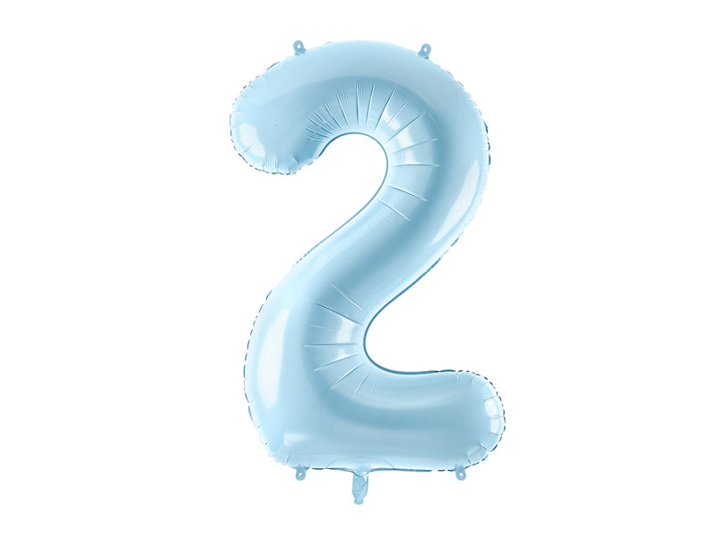 Foil Balloon Number ''2'' - Light Blue 86cm