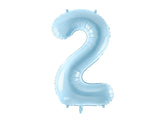 Foil Balloon Number ''2'' - Light Blue 86cm