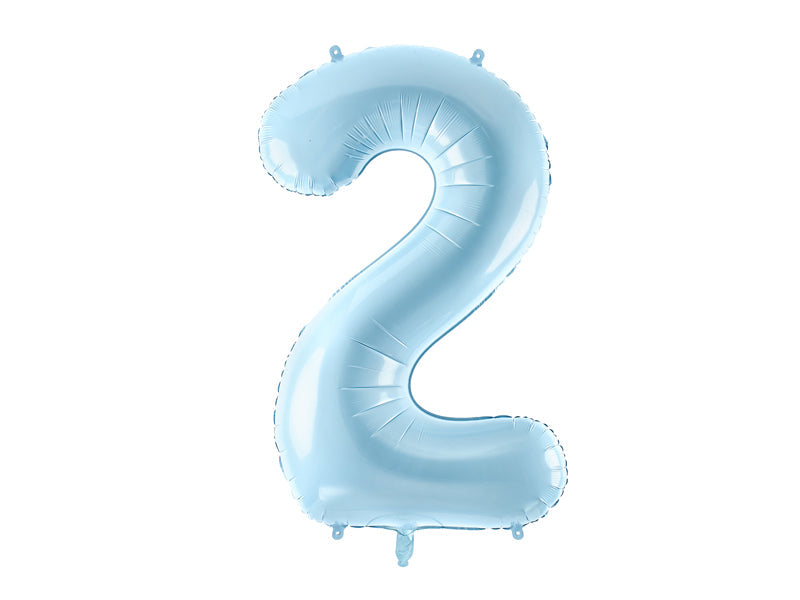 Light Blue Foil Number Balloon - 86cm