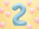 Foil Balloon Number ''2'' - Light Blue 86cm