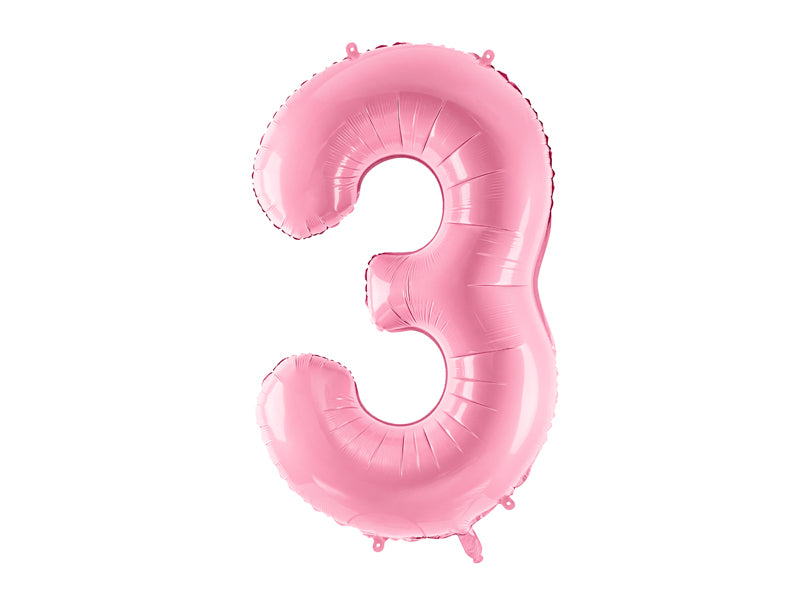 Foil Balloon Number ''3'' - Pink 86cm