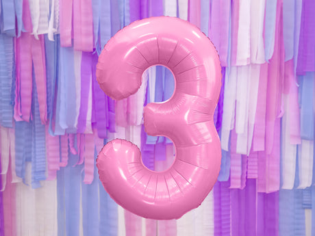 Foil Balloon Number ''3'' - Pink 86cm
