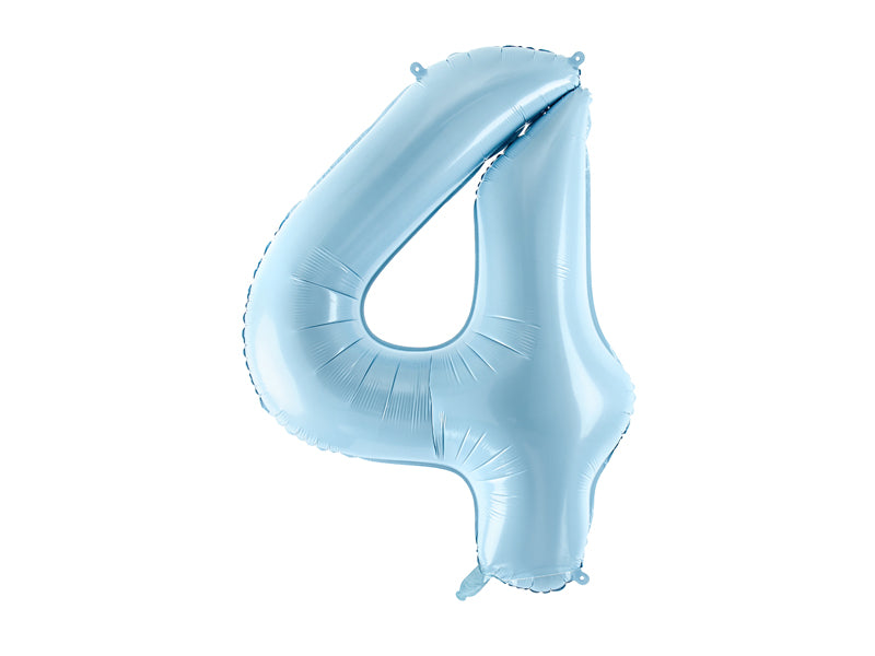 Foil Balloon Number ''4'' - Light Blue 86cm