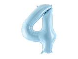 Foil Balloon Number ''4'' - Light Blue 86cm