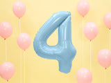 Foil Balloon Number ''4'' - Light Blue 86cm