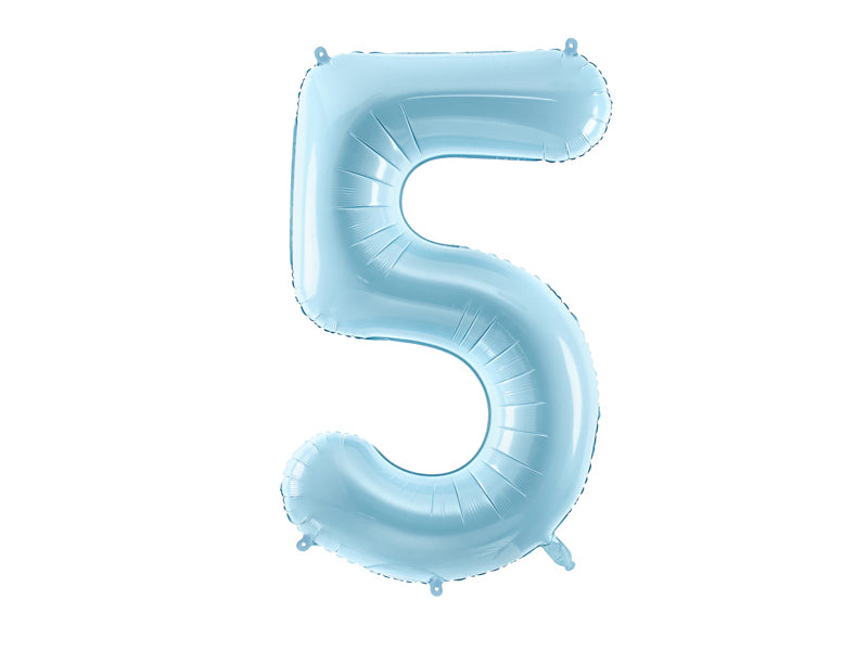 Foil Balloon Number ''5'' - Light Blue 86cm