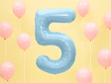 Foil Balloon Number ''5'' - Light Blue 86cm