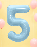 Light Blue Foil Number Balloon - 86cm
