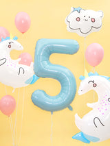 Foil Balloon Number ''5'' - Light Blue 86cm