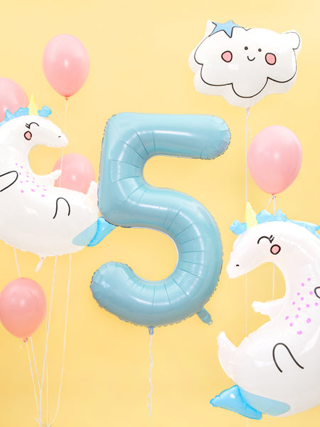 Foil Balloon Number ''5'' - Light Blue 86cm