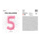 Foil Balloon Number ''5'' - Pink 86cm