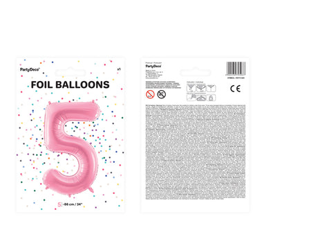 Foil Balloon Number ''5'' - Pink 86cm