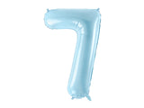 Foil Balloon Number ''7'' - Light Blue 86cm