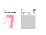 Foil Balloon Number ''7'' - Pink 86cm