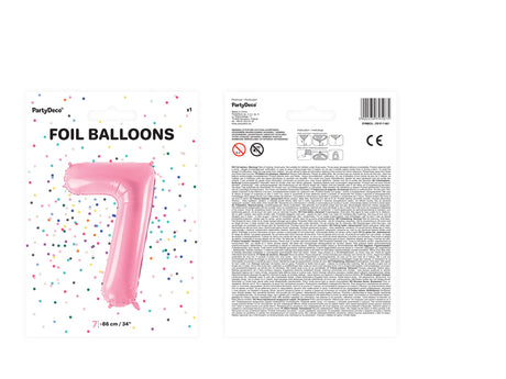 Foil Balloon Number ''7'' - Pink 86cm