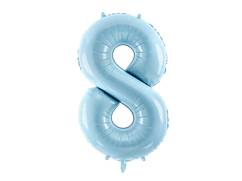 Foil Balloon Number ''8'' - Light Blue 86cm