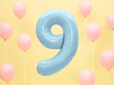 Foil Balloon Number ''9'' - Light Blue 86cm