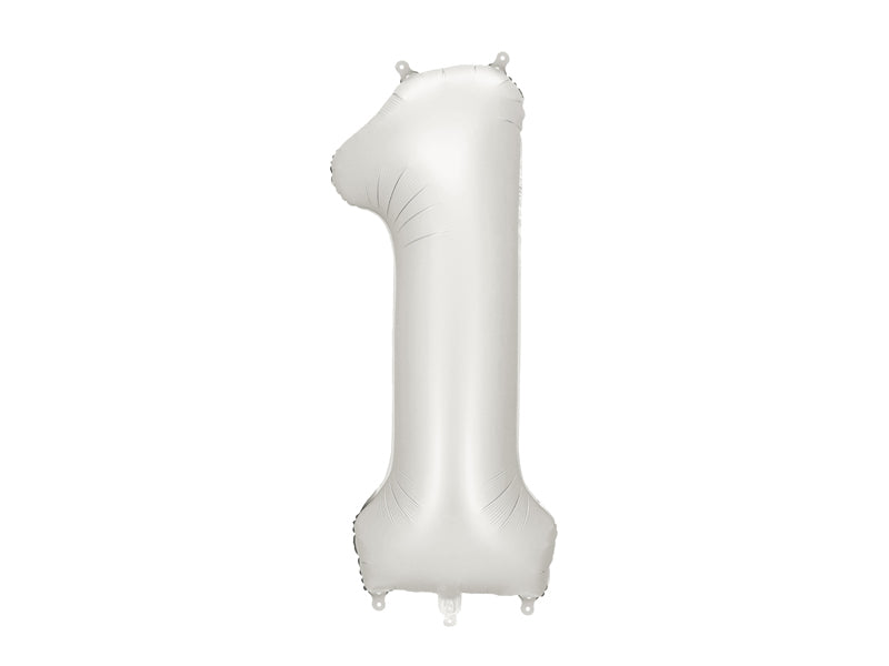 Foil Balloon Number ''1'' -  Matte Silver 86cm