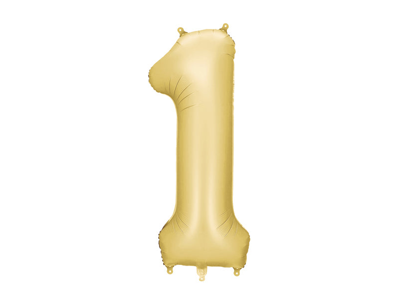 Foil Balloon Number ''1'' - Matte Gold 86cm