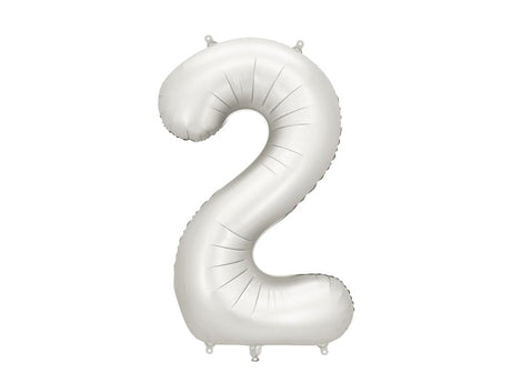 Matte Silver Foil Number Balloon - 86cm