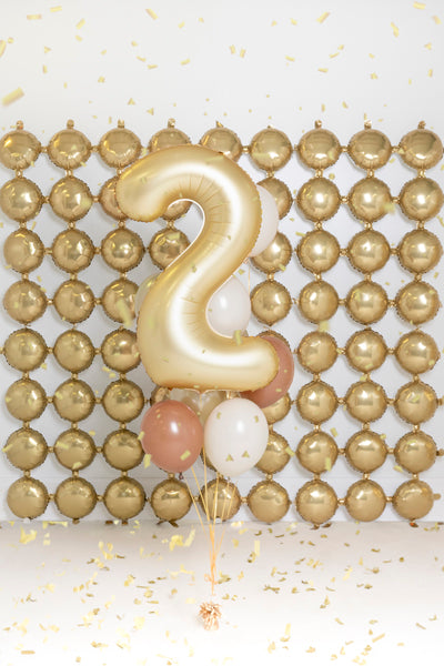 Foil Balloon Number ''2'' - Matte Gold 86cm