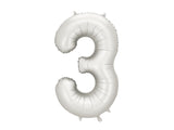 Matte Silver Foil Number Balloon - 86cm