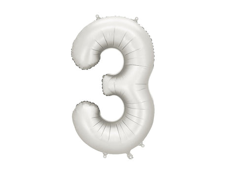 Matte Silver Foil Number Balloon - 86cm