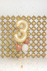 Foil Balloon Number ''3'' - Matte Gold 86cm
