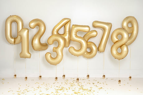 Foil Balloon Number ''3'' - Matte Gold 86cm