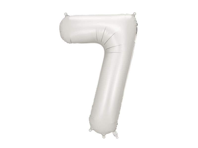 Foil Balloon Number ''7'' -  Matte Silver 86cm