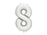 Matte Silver Foil Number Balloon - 86cm