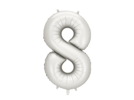 Matte Silver Foil Number Balloon - 86cm