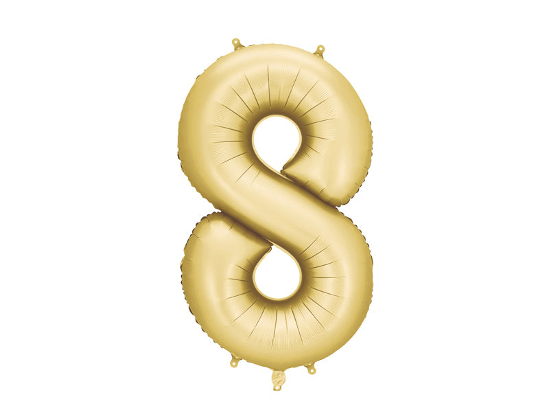 Foil Balloon Number ''8'' - Matte Gold 86cm