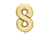 Foil Balloon Number ''8'' - Matte Gold 86cm