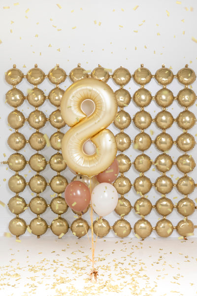 Foil Balloon Number ''8'' - Matte Gold 86cm