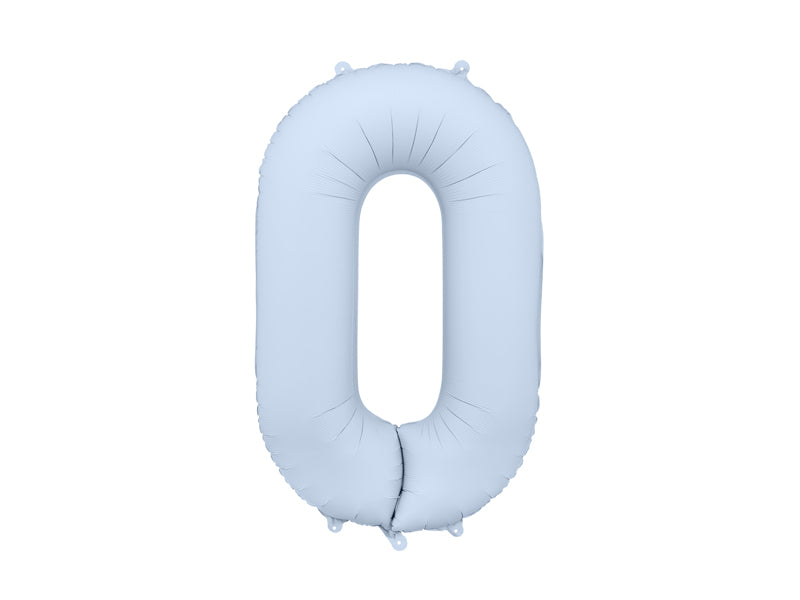 Foil Balloon Number ''0'' - Misty Blue 86cm