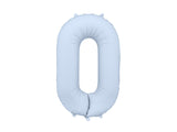 Foil Balloon Number ''0'' - Misty Blue 86cm