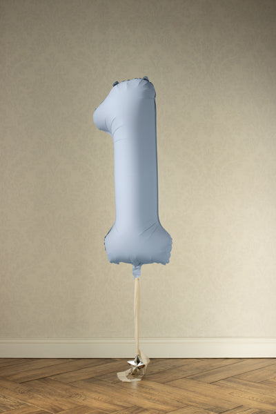 Foil Balloon Number ''1'' - Misty Blue 86cm