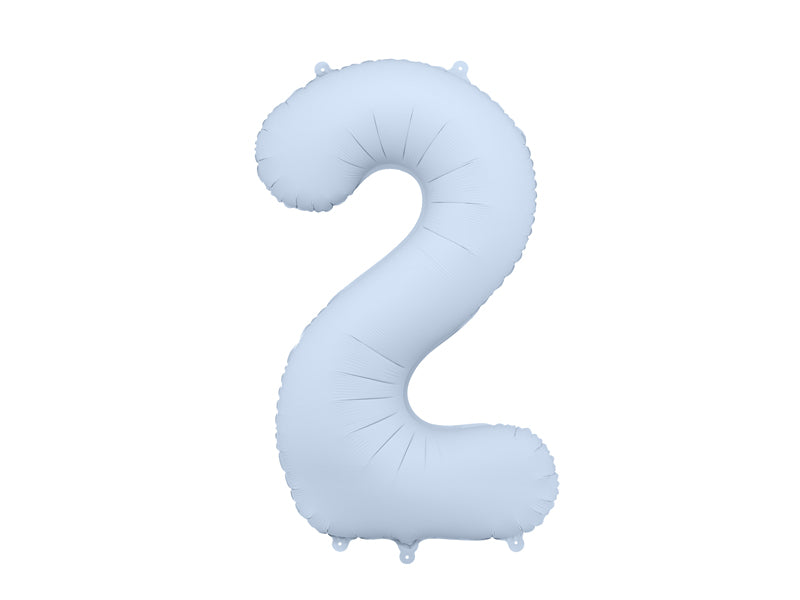 Foil Balloon Number ''2'' - Misty Blue 86cm