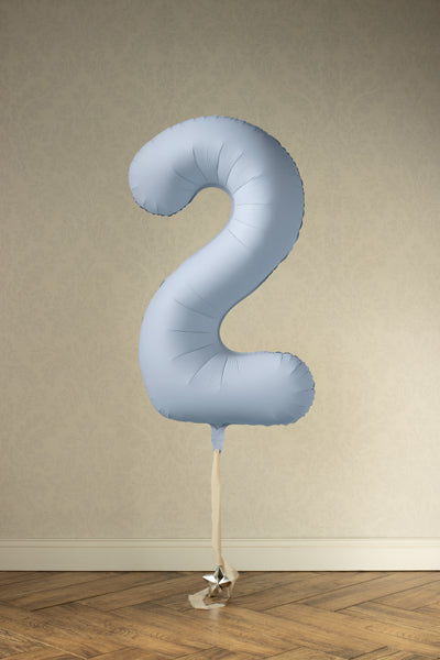 Foil Balloon Number ''2'' - Misty Blue 86cm