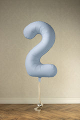 Foil Balloon Number ''2'' - Misty Blue 86cm