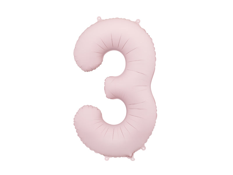 Foil Balloon Number ''3'' - Light Pink 86cm