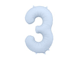 Misty Blue Foil Number Balloon - 86cm