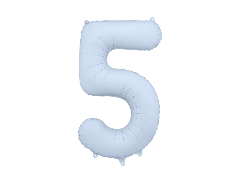 Foil Balloon Number ''5'' - Misty Blue 86cm