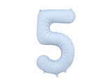 Foil Balloon Number ''5'' - Misty Blue 86cm