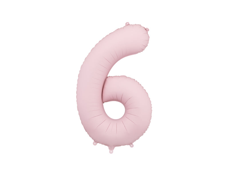 Foil Balloon Number ''6'' - Light Pink 86cm